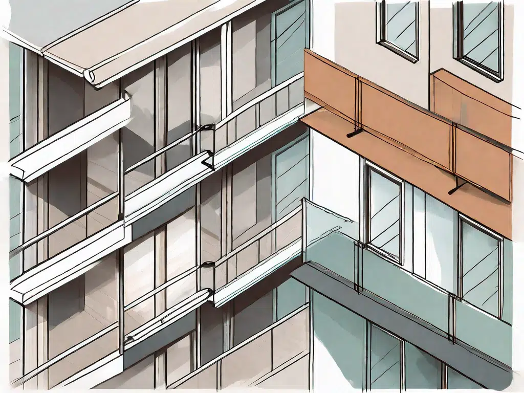 A variety of balcony extensions in different styles and materials