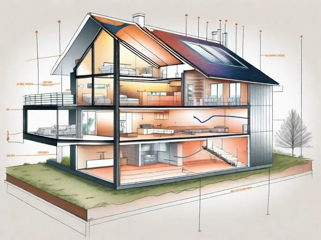A cross-section of an energy-efficient home