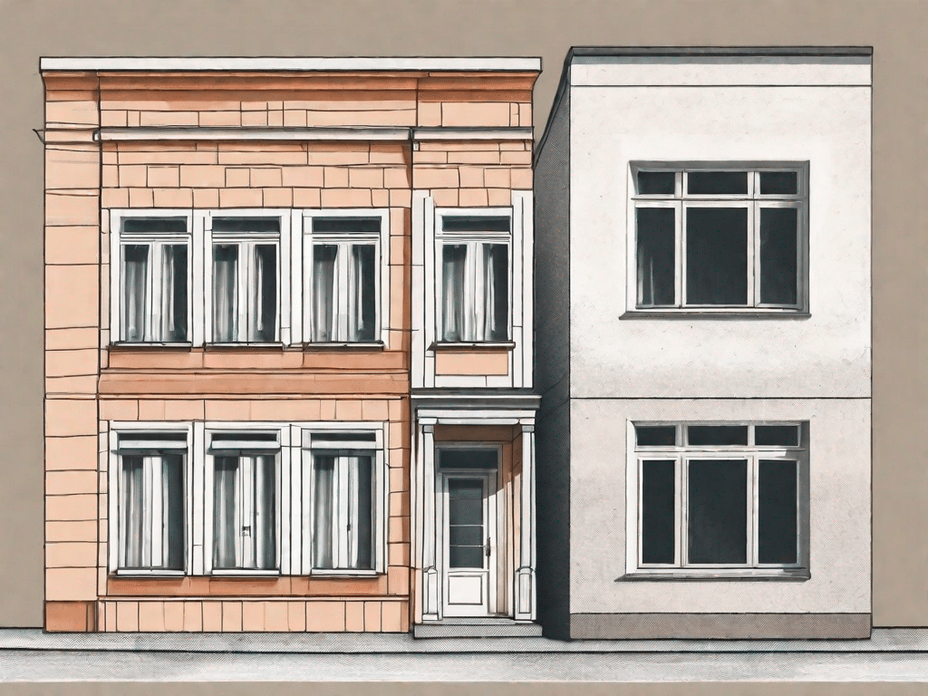 A house half-covered in klinkerfassade and half in putz