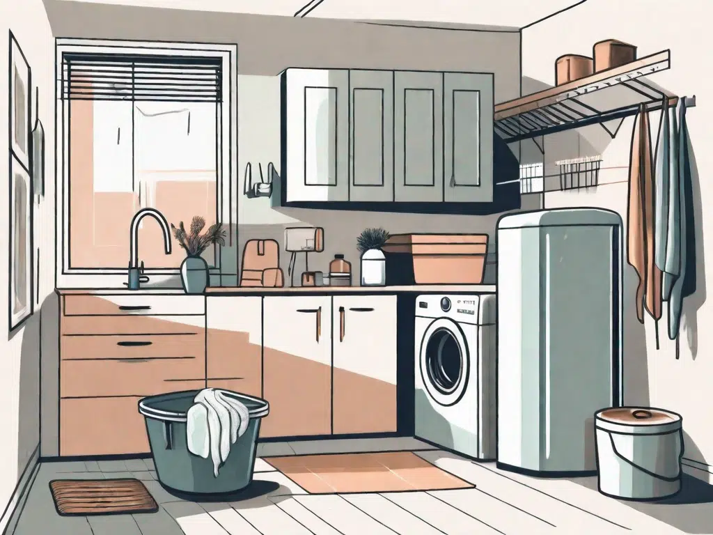 An organized and well-equipped utility room in a house