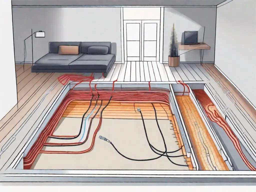 A cross-section of a home's floor