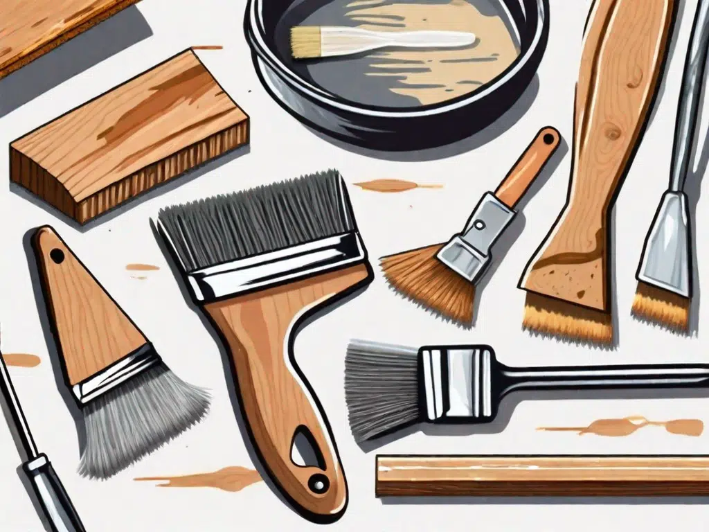 Various tools like a paint scraper